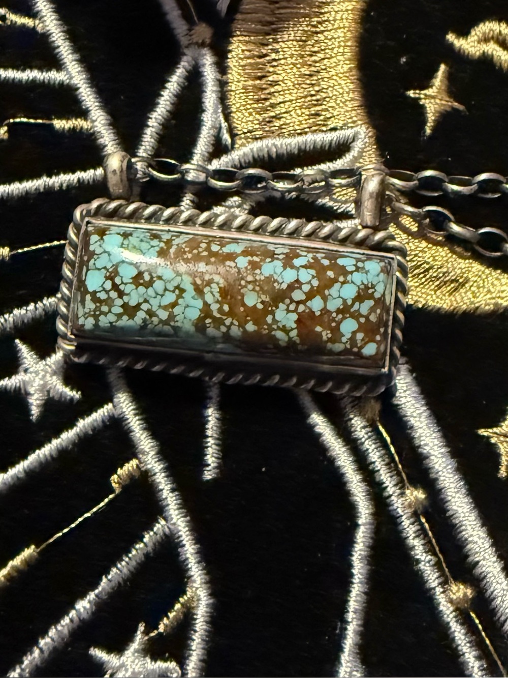 Number 8 turquoise bar necklace native made